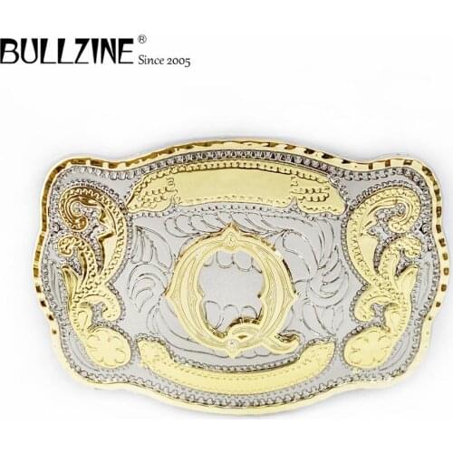 Bullzine zinc alloy 26 letters belt buckle FP-03732-Q double color belt buckle LUXURIOUS jeans gift belt buckle drop shipping