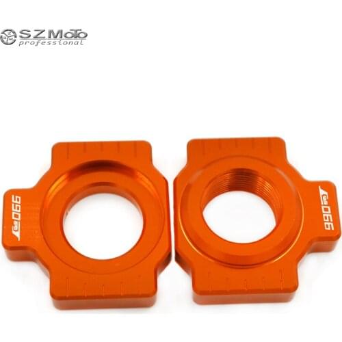 Chain Adjuster Regulator Swingarm Slider For KTM 990 SMT 990SMT 2009-2013 Motorcycle Accessories CNC Orange With Logo