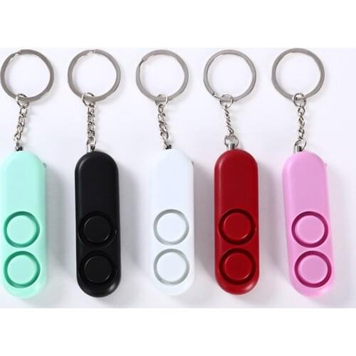 120dB Self Defense Dual Speakers Loud Alarm Alert Safety Personal Security Keychain Bag Pendant Anti-wolf Self-defense Alarm