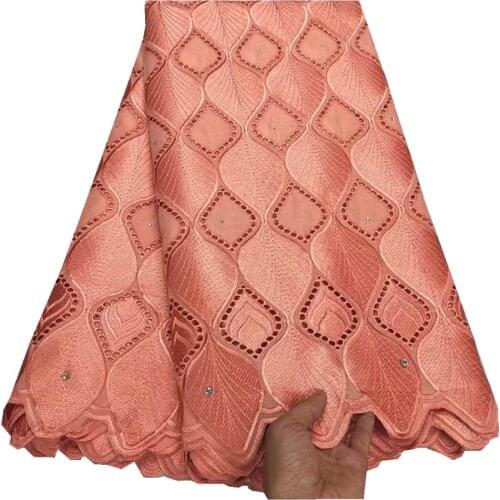 SJ Lace 2021 New Arrival Cotton African Swiss Voile Fabric With Stones Embroidery French Net Lace Dubai Style Dress Material y3