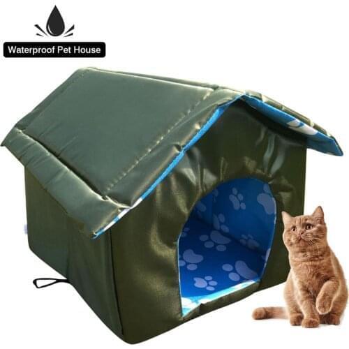 Foldable Pet House Outdoor Waterproof Pet Shelter Outdoor Sleeping For Pets Cat Kennel Travel Nest Carrier Nest Tent Collapsible