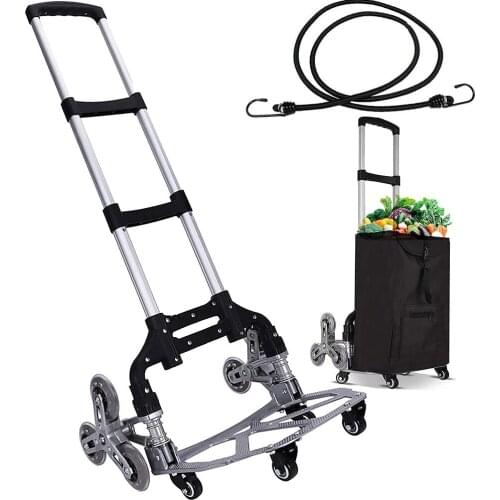 150kg Heavy Duty Foldable 10 Wheel Trolley Folding Truck Barrow Cart Travel Luggage Shopping Cart Portable Home Use Climb Stairs