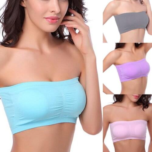Newest Arrival Women Strapless Chest Wrap Tube Tops Ladies Strapless Crop Tops Stretch Padded Seamless Underwear S-3XL