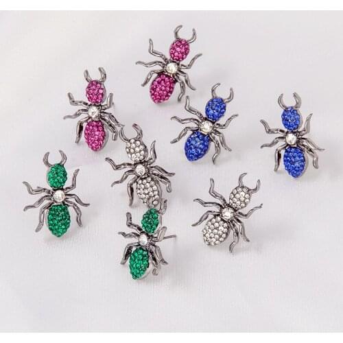Insect Ant Womens Earrings Inlay New Coming Animal Brincos Stud Earring For Girls Rose Red Party Gift