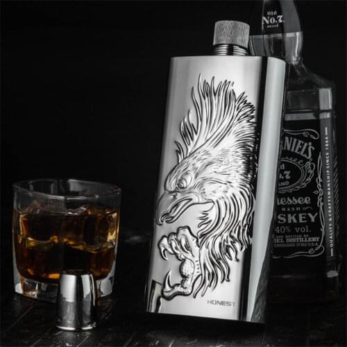 17oz Eagle high quality 304 Stainless Steel Pocket Drink Whisky Flasks Alcohol Engraved Gift Steel Portable creative Hip Flask
