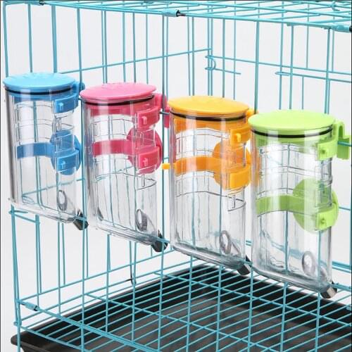 350/500ML Automatic hang Pet Feeder Water Dispenser Cat Dog Drinking Bowl Dogs Feeder Dish Cat Feeding Watering Supplies RANDOM