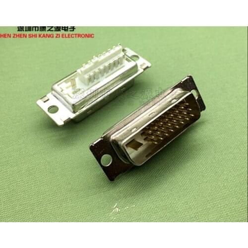 5pcs DVI Socket DVI24+1 Male Weld Wire 24+1 Interface Plug 180 Degree Weld Head Connector