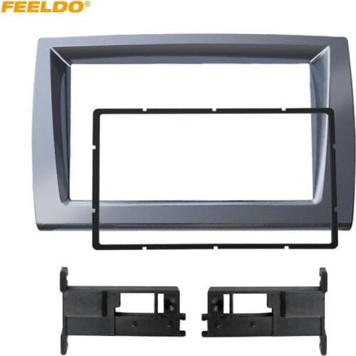 FEELDO 2DIN Car Stereo Radio Fascia Plate Panel Frame For Fiat Bravo 2006+ Audio Panel Dashboard Frame Trim Mount
