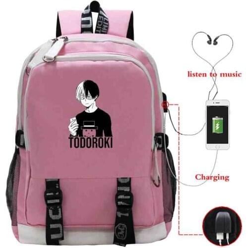 Children Boku No Hero Academia Printing School Bags for Teenagers Mochila Anime USB Charging Backpack Kids Boys Daily Book Bag