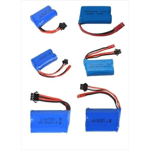 YUKALA 6.4v 1000mah/800mah/750mah/500mah/320mah Li-ion Battery JST SM4P plus for wltoys rc car L959 18628
