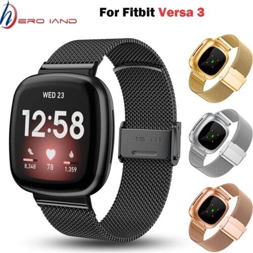 Strap Metal Stainless Steel Band For Fitbit Versa 3 Strap Wrist Bracelet fit bit Verse 2 FITBIT Sense Band Accessories Correa