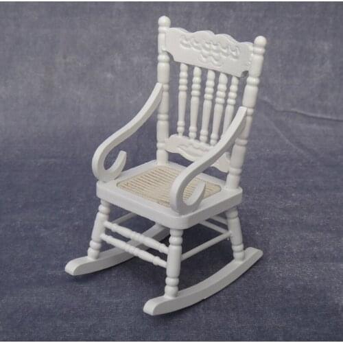 1:12 Dollhouse Mini Dining Chair Miniature Birch Dining Exquisite Decoration Collection Wooden Chair Dollhouse White Furnit K5N6
