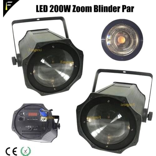 2pcs/lot 1x200w COB LED Cold/Warm White Color led Zoom Par Can 4973lm Down Light Studio Theater 50 Degree Beam Angle Zoom Par