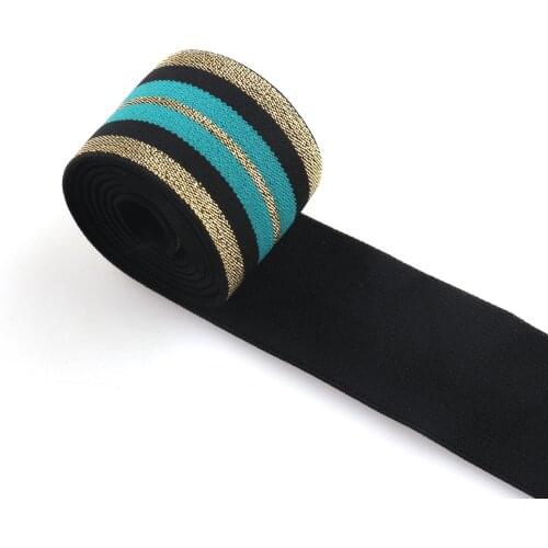 Soft Elastic webbing ribbon Strap 38mm Green stretch webbing Belt Elastic band for bag purse tote Lanyard leash