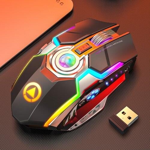 A5 RGB Streamer Mouse Mini Wireless Mouse USB Rechargeable Gaming Silent Laser Optical 2.4GHz Game Laptop Ergonomic Design