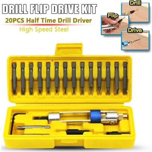 Drill Flip Drive Kit 20pcs/lot Multi-function Drill Bit Set Quick Easy Operation for Drilling Magic Drill Set Hand Tool Sets