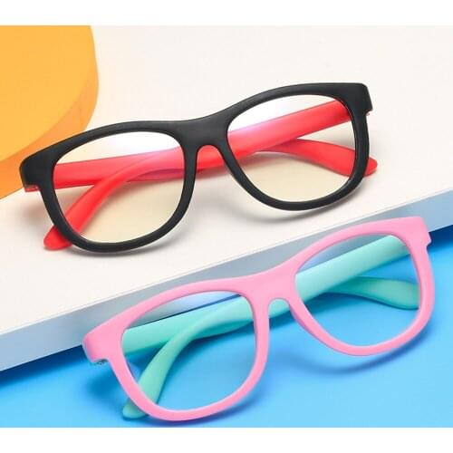 Vintage Glasses Kids Anti Blue Light Boy Girls Children Sun Glasses Clear Computer Tranparent Flexible Optical Frame Oculos UV