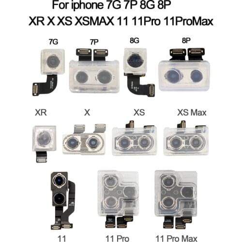 Original Rear Main Back Camera Flex Cable Ribbon for iPhone7 7P 8 8P X XS XR XS MAX 11 11 Pro 11 Pro Max with Sensor 100% Tested