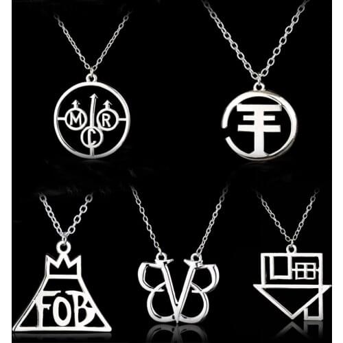 MQCHUN Stainless Steel Rock Band BLACK VEIL BRIDES Necklaces Black Veil Brides BVB Merch FOB Logo Men Women Fans Gift Necklace