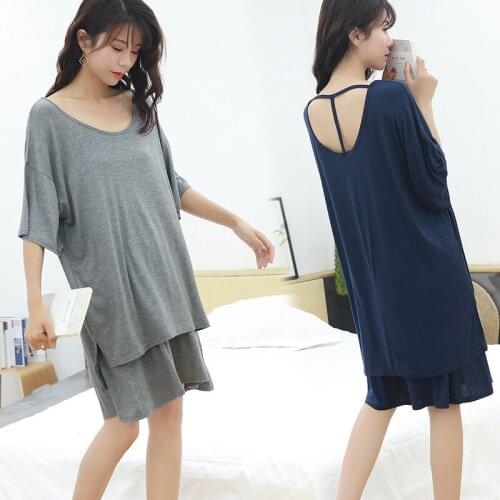 Pajamas Shorts suits plus size short-sleeved shirt+pants two-piece set wear casual home set clothing pajamas pyjamas women