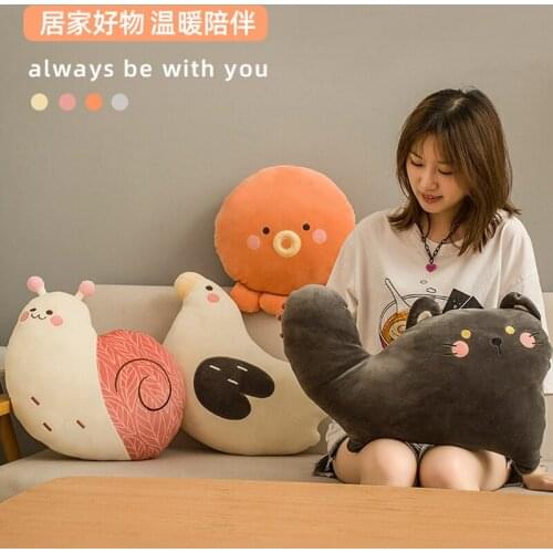 40cm New Super Soft Kawaii Snails&Pigeon&Cat Plush Pillow Cartoon Animal Octopus Stuffed Doll Bed Cushion Home Decorate Gift