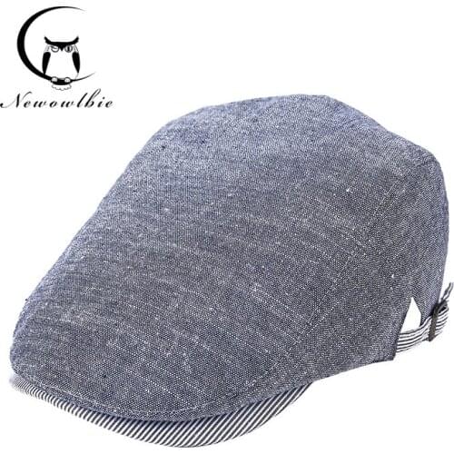 Spring and summer sun hat cotton new couple Beret British mens cap forward hat outdoor leisure sun hat