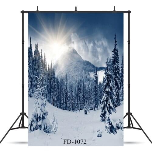 Snowy Forest Under The Sun Background For Photography Accessories Children Baby Newborn Portrait Vinyl Cloth Printed Backdrops