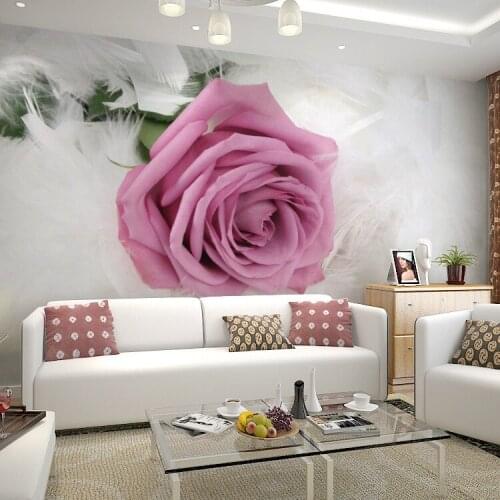 Modern rose wallpaper 3D custom photo mural living room bedroom bedside warm romantic TV background wallpaper
