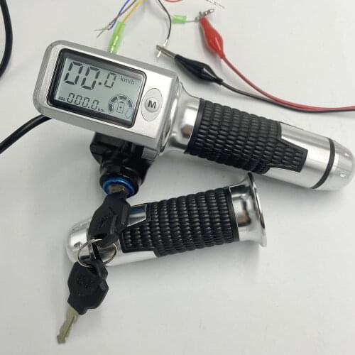 Speedometer+Odometer+Throttle/Accelerator with LCD Display 36v48v60v&Lock Electric Scooter Bicycle MTB Tricycle DIY Part