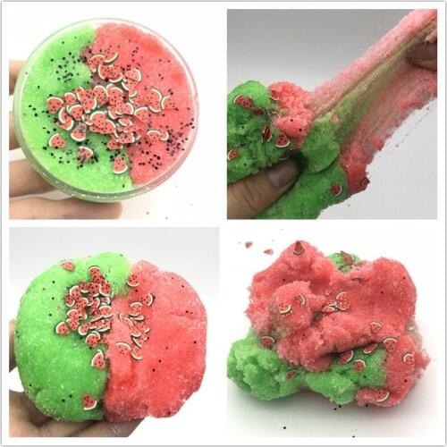 3 Optional Colored Mud Stress Relief Toy Squishy Fruit Two-color Silk Mud Squeeze Toys 60ml
