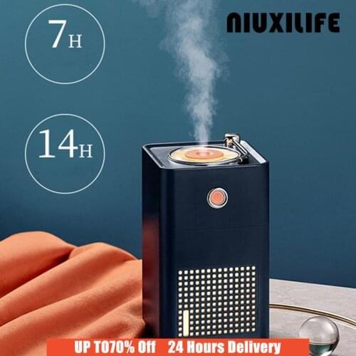 NIUXILIFE Retro Humidifier Colorful Portable Diffuser Aroma Home Wireless Air Humidifiers Office Night Humidificador Mist 300ML