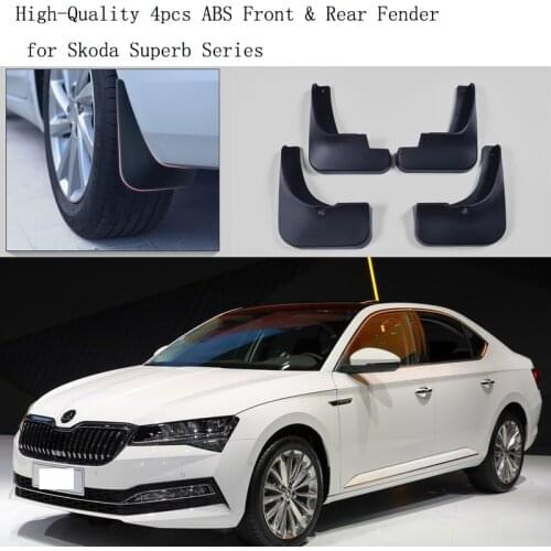 High-Quality 4pcs ABS Front & Rear Fender for Skoda superb Series Car Mud Flaps Splash Guard Mudguard Mudflaps Accessories