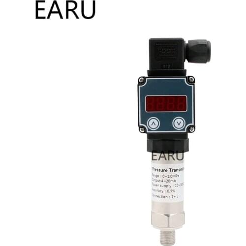 -1~0~10bar/16bar/6bar/25bar, 10-30VDC, G1/4, 4-20mA Output, 0.5%, Pressure Transmitter Pressure Transducer Sensor LCD Display