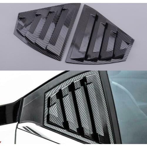 1 Pair Carbon Fiber Style ABS Car Rear Side Vent Rear Window Louvers Scoop Fit for Nissan Sentra 2020 2021