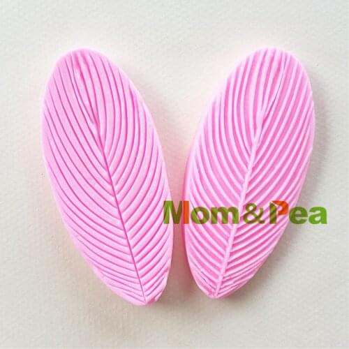 Mom&Pea 1087 Free Shipping Leaf Silicone Press Mold Cake Decoration Fondant Cake 3D Mold Food Grade