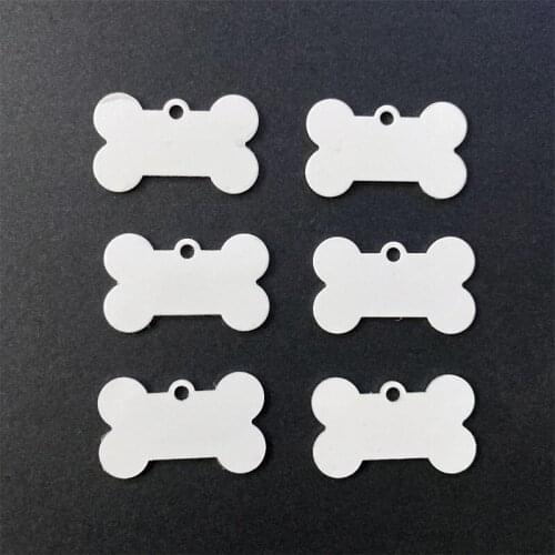 Free Shipping Sublimation Blank Pet Tags Aluminum Dog ID Tags 50*30MM Bone-Shaped Pet Name Tags Double Sided Dog Collar Tags