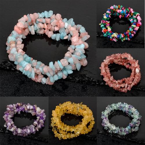 Natural Stone Beads Morganite GravelCharm Round Loose Beads For Jewelry Making Needlework Bracelet Diy Strand 4/6/8/10/12MM