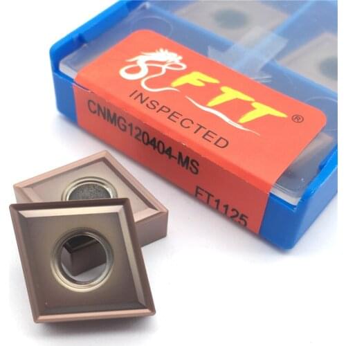 CNMG120404 MS FT1125 External Turning Tool Carbide Inserts CNC Lathe Coat Indexable Cutter for Stainless Steel