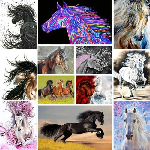 5D square diamond painting animal diamond embroidery "horse" rhinestone mosaic picture cross stitch kit DIY home decoration gift