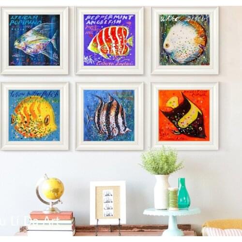 No frame Turkey west Noel for fish cartoon canvas printings oil painting printed on canvas modern wall art decoration pictures