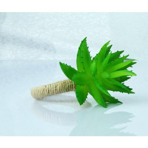 Free Shipping Artificial Plant Napkin Ring Holder 10 Pcs qn21011405
