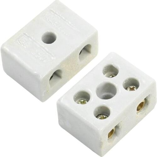 KSOL 2 Pcs 2W5H High Temperature Porcelain Terminal Block 30A 110-600V