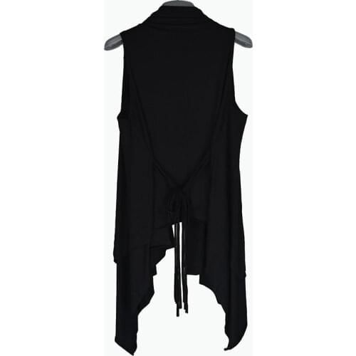 Summer Sleeveless Vest Non-mainstream Nightclub Hairdresser Casual Long Personality Black Vest Male Korean Version of The Thin