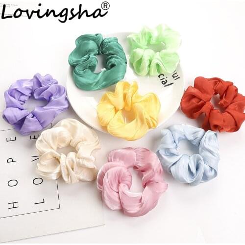 LOVINGSHA Female Hair Accessories For Girl Brand Solid Hair Tie Lady Scrunchies Women Ponytail Hair Holder Rope FC126