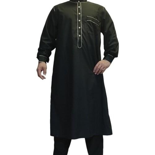 Men Jubba Thobe Tops Islamic Clothing Muslim Fashion Saudi Arabia Caftan Blouse Robes Arabic Pakistan Kaftan Medieval Shirts