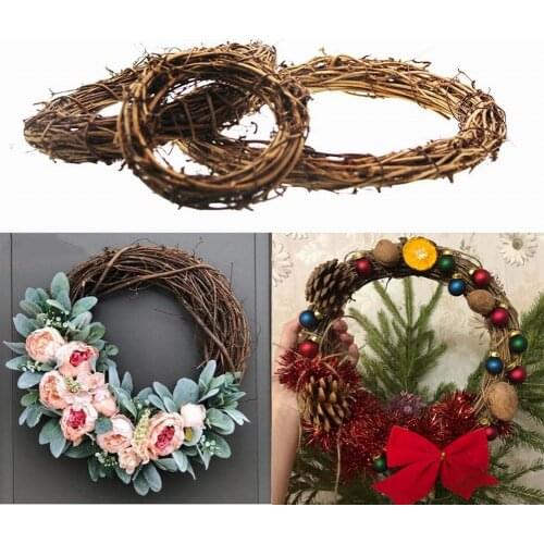 Natural Dried Grapevine Wreath DIY Handmade Door Hanging Grapevine Wreath Christmas Home Garden Decoration