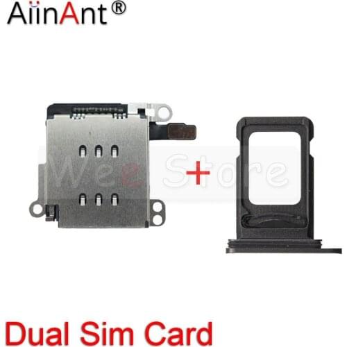 Original Dual Sim Card Reader Adapter Connector Flex Cable For iPhone 12 Pro Max Sim Card Tray Slot Holder Mobile Phone Parts