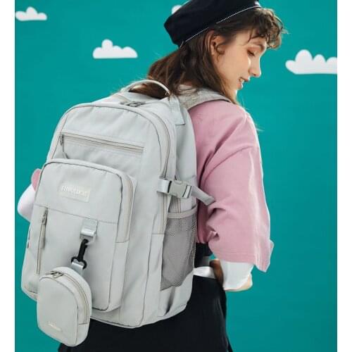 Simplicity Solid Color Backpack Large Capacity Waterproof Outdoor Overnight Clothing Supplies Wallet Umbrella Storage Accessory