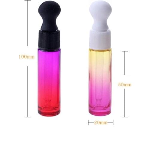 Empty 10 ML Dropper Bottle Glass Gradient Ramp Refillable Cosmetic Container Mixing Color Essential Oil Packaging Bottle
