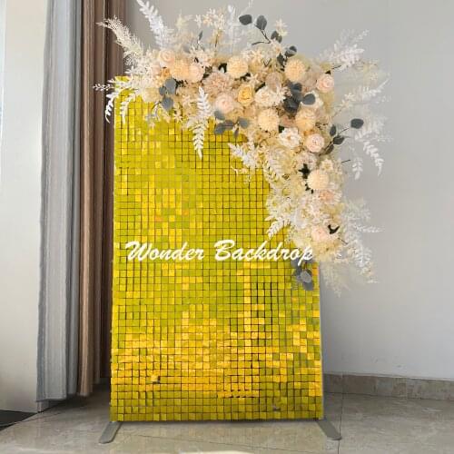 Popur sale mirror blue party decoration shimmer sequin wall background